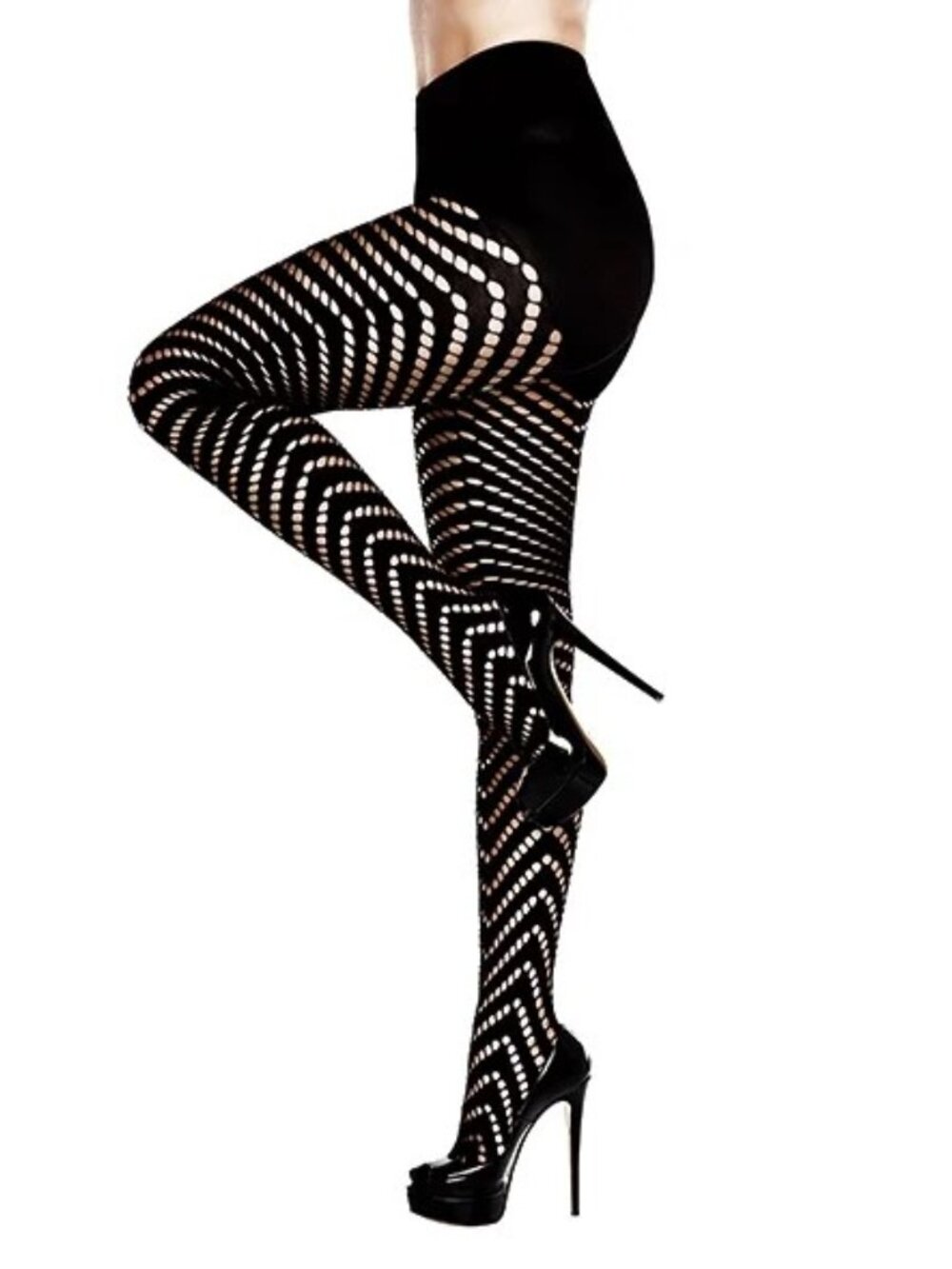 Baci After Dark Geometric Jacquard Pantyhose Tights  NIP NEW ONE SIZE
